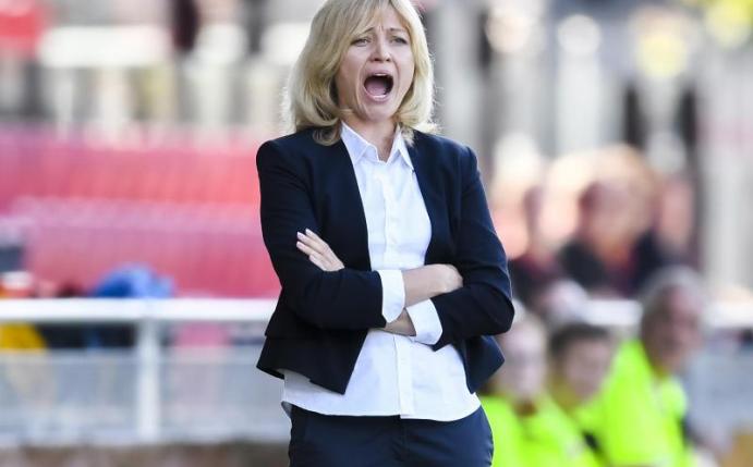 Russlands Trainerin Jelena Fomina will Deutschland mit ihrem Team ärgern. Foto: Carl Sandin