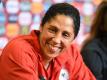 Bundestrainerin Steffi Jones fordert von ihrer Mannschaft Tore gegen Außenseiter Russland. Foto: Carmen Jaspersen