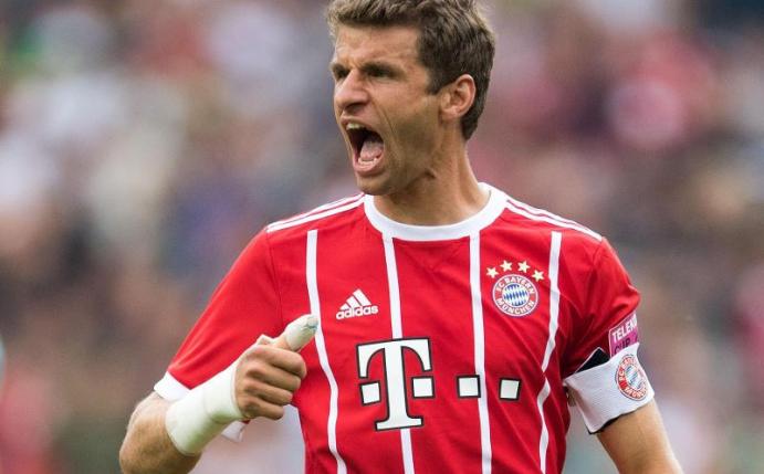 Bayerns Thomas Müller traf doppelt im Testspiel gegen den FC Chelsea. Foto: Marius Becker