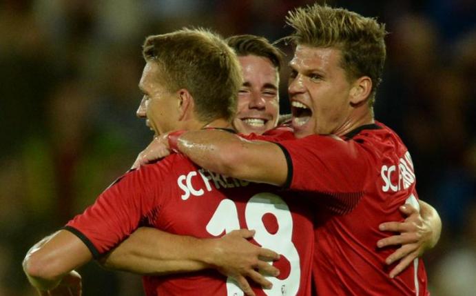 Die Freiburger haben das Hinspiel in der Europa-League-Qualifikation mit 1:0 gewonnen. Foto: Patrick Seeger