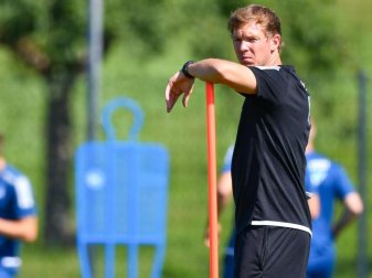 Trifft mit 1899 auf den FC Liverpool mit Jürgen Klopp: Trainer Julian Nagelsmann. Foto: Uwe Anspach Trifft mit 1899 auf den FC Liverpool mit Jürgen Klopp: Trainer Julian Nagelsmann. Foto: Uwe Anspach