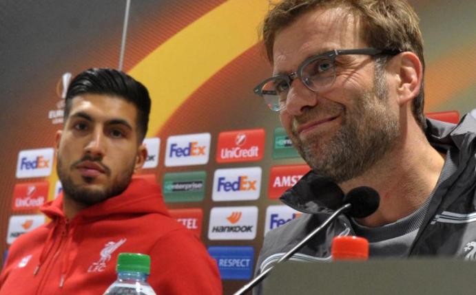 Liverpools Trainer Jürgen Klopp hält große Stücke auf Emre Can (l). Foto: Stefan Puchner