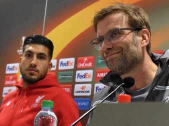 Liverpools Trainer Jürgen Klopp hält große Stücke auf Emre Can (l). Foto: Stefan Puchner Liverpools Trainer Jürgen Klopp hält große Stücke auf Emre Can (l). Foto: Stefan Puchner