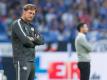 Enttäuscht: RB-Coach Ralph Hasenhüttl (l) beim 0:2 seiner Mannschaft auf Schalke. Foto: Guido Kirchner