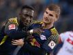 Naby Keita (l) und Timo Werner erzielten die beiden Tore für RB Leipzig. Foto: Daniel Reinhardt