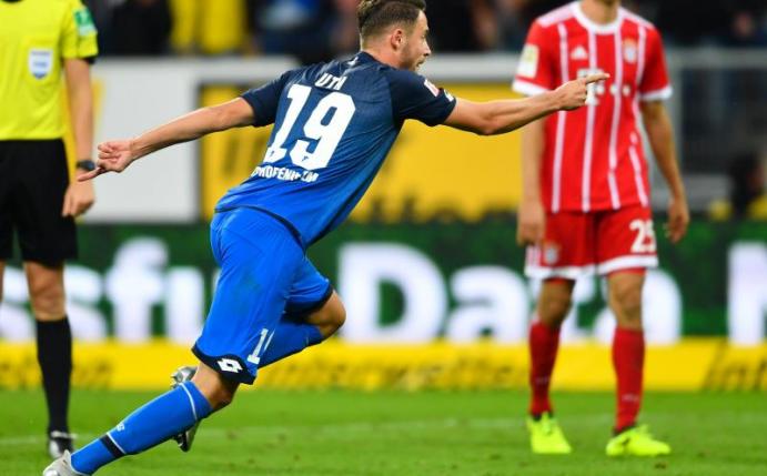 Mark Uth schoss Hoffenheim zum Sieg gegen den FC Bayern München. Foto: Uwe Anspach