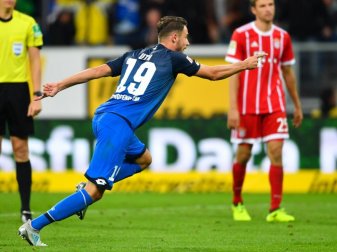 Mark Uth schoss Hoffenheim zum Sieg gegen den FC Bayern München. Foto: Uwe Anspach Mark Uth schoss Hoffenheim zum Sieg gegen den FC Bayern München. Foto: Uwe Anspach
