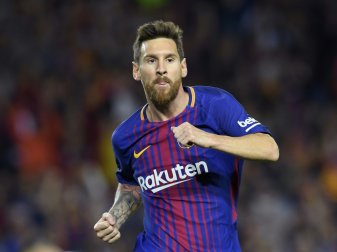 Messi bejubelt einen seiner drei Treffer gegen Espanyol Messi bejubelt einen seiner drei Treffer gegen Espanyol