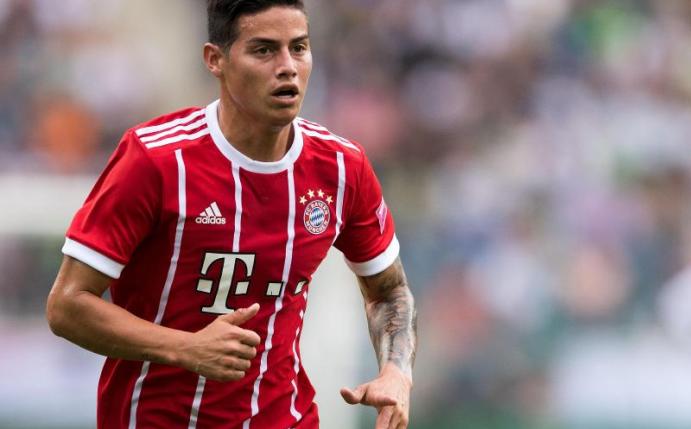 James Rodríguez steht in der Startelf des FC Bayern. Foto: Marius Becker