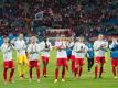 Die Leipziger Spieler schwankten nach dem 1:1 zwischen Stolz und Enttäuschung. Foto: Sebastian Kahnert
