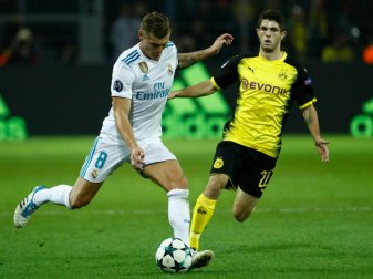 Toni Kroos ist nach dem Sieg gegen Dortmund zufrieden Toni Kroos ist nach dem Sieg gegen Dortmund zufrieden