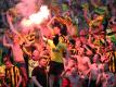 Die BVB-Ultras protestieren gegen ein Freundschaftsspiel