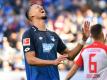 Hoffenheim-Torjäger Sandro Wagner ärgert sich über eine vergebene Torchance gegen Mainz. Foto: Uwe Anspach