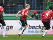 Felix Klaus jubelt nach seinem Tor gegen Dortmund