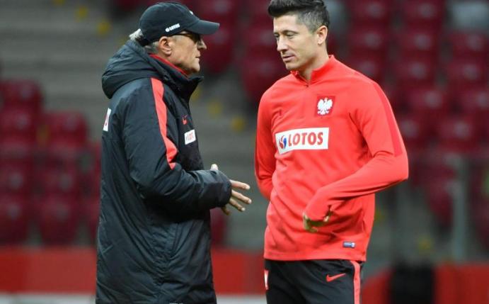 Polens Nationaltrainer Adam Nawalka muss wahrscheinlich ohne Robert Lewandowski auskommen. Foto: Bartlomiej Zborowski