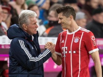 Bayern-Trainer Jupp Heynckes und sein Stürmer-Star Robert Lewandowski. Foto: Sven Hoppe Bayern-Trainer Jupp Heynckes und sein Stürmer-Star Robert Lewandowski. Foto: Sven Hoppe