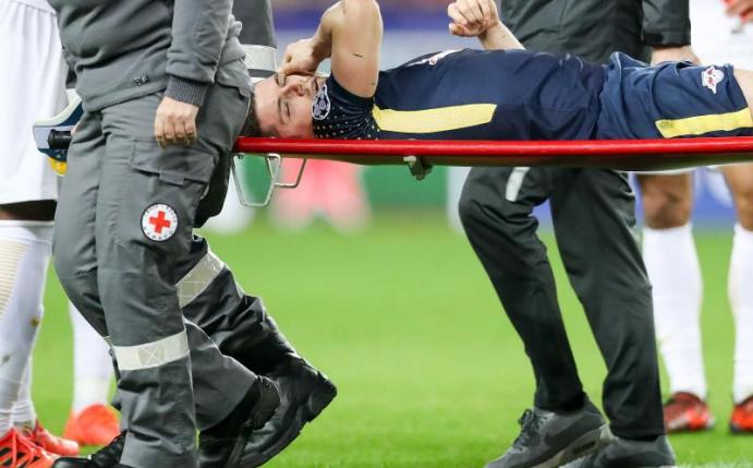 Marcel Sabitzer verletzte sich in Monaco an der Schulter. Foto: Jan Woitas