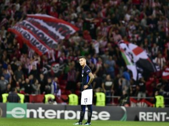 Hertha-Stürmer Davie Selke war nach der Niederlage in Bilbao frustriert. Foto: Alvaro Barrientos Hertha-Stürmer Davie Selke war nach der Niederlage in Bilbao frustriert. Foto: Alvaro Barrientos