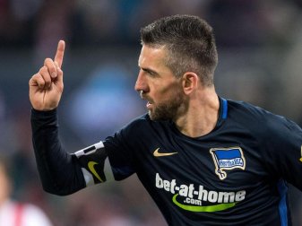 Hertha-Stürmer Vedad Ibisevic will auch gegen Frankfurt treffen. Foto: Marius Becker Hertha-Stürmer Vedad Ibisevic will auch gegen Frankfurt treffen. Foto: Marius Becker