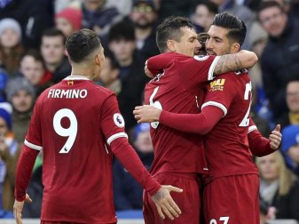 Die Reds gewannen bei Brighton & Hove Albion mit 5:1. Foto: Gareth Fuller Die Reds gewannen bei Brighton & Hove Albion mit 5:1. Foto: Gareth Fuller