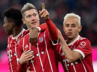 Bayern-Stürmer Robert Lewandowski traf in allen sieben Heimspielen der Saison. Foto: Sven Hoppe Bayern-Stürmer Robert Lewandowski traf in allen sieben Heimspielen der Saison. Foto: Sven Hoppe