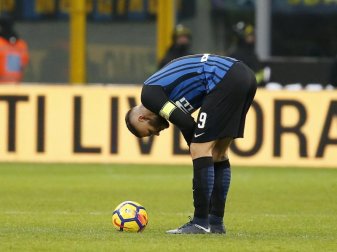 Mauro Icardi kam mit Inter Mailand niucht über ein torloses Unentschieden gegen Lazio Rom. Foto: Antonio Calanni