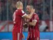Stehen beim FC Bayern noch vor einer ungewissen Zukunft: Die Routiniers Franck Ribéry (r) und Arjen Robben. Foto: Sven Hoppe