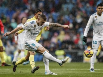 Toni Kroos und Real Madrid mussten eine Heimniederlage gegen den FC Villareal hinnehmen. Foto: Enrique de la Fuente/Shot for pr Toni Kroos und Real Madrid mussten eine Heimniederlage gegen den FC Villareal hinnehmen. Foto: Enrique de la Fuente/Shot for pr