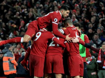 Der FC Liverpool besiegte Manchester City mit 4:3 und belegt nun Rang drei in der Premier League. Foto: Peter Byrne Der FC Liverpool besiegte Manchester City mit 4:3 und belegt nun Rang drei in der Premier League. Foto: Peter Byrne