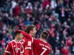 Als erst fünfter Bayern-Spieler knackte Thomas Müller (M) die 100-Tore-Marke in der Liga. Foto: Sven Hoppe