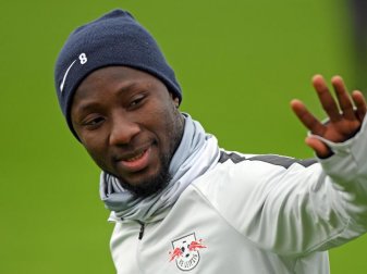 Naby Keita ist nach überstandener Erkältung wieder ins Training von RB Leipzig zurückgekehrt. Foto: Hendrik Schmidt Naby Keita ist nach überstandener Erkältung wieder ins Training von RB Leipzig zurückgekehrt. Foto: Hendrik Schmidt