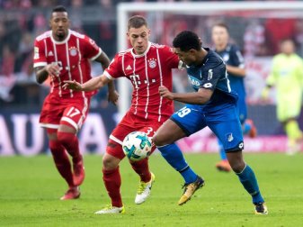 Ab dem Sommer Teamkollegen: Jérôme Boateng (l), Joshua Kimmich (M.) und der Noch-Hoffenheimer Serge Gnabry. Foto: Sven Hoppe Ab dem Sommer Teamkollegen: Jérôme Boateng (l), Joshua Kimmich (M.) und der Noch-Hoffenheimer Serge Gnabry. Foto: Sven Hoppe