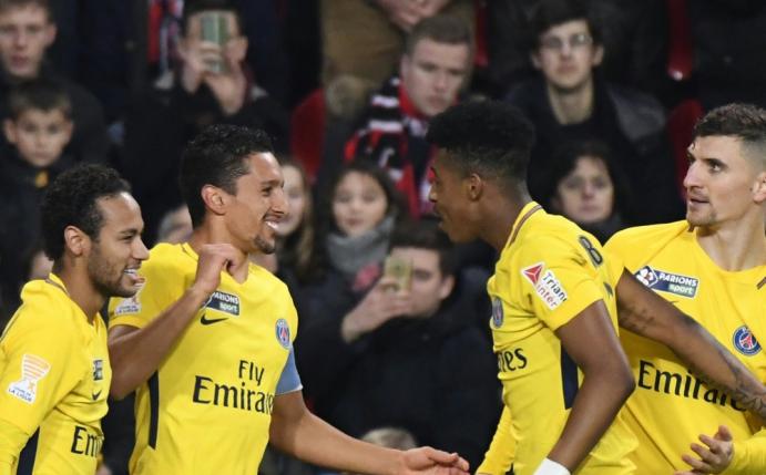 PSG feiert das 2:0 von Marquinhos