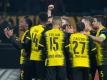 Nach dem Sieg gegen Bergamo wollen die Profis von Borussia Dortmund auch in der Bundesliga einen Erfolg feiern. Foto: Guido Kirchner