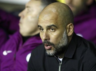 Manchester Citys Coach Pep Guardiola erlebte in Wigan eine böse Überraschung. Foto: Martin Rickett/PA Wire Manchester Citys Coach Pep Guardiola erlebte in Wigan eine böse Überraschung. Foto: Martin Rickett/PA Wire