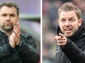 HSV-Trainer Bernd Hollerbach (l) und Bremens Coach Florian Kohfeldt treffen mit ihren Teams im 108. Nordderby aufeinander. Foto: Jan Woitas HSV-Trainer Bernd Hollerbach (l) und Bremens Coach Florian Kohfeldt treffen mit ihren Teams im 108. Nordderby aufeinander. Foto: Jan Woitas