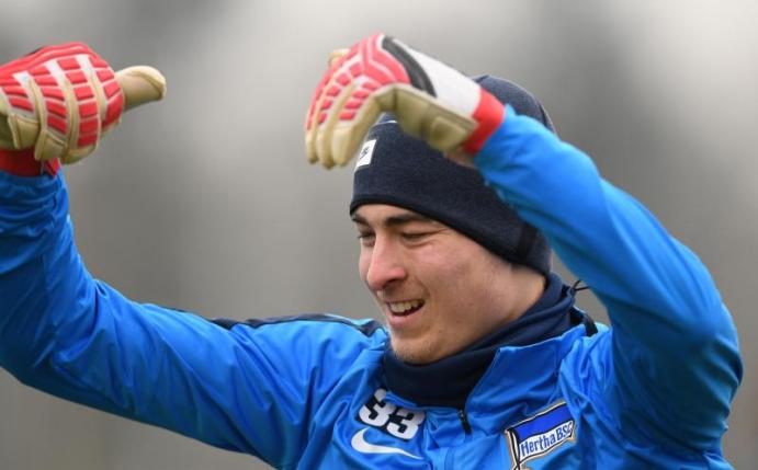 Aktuell noch Nummer drei bei Hertha BSC: Jonathan Klinsmann. Foto: Soeren Stache