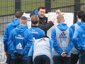 Der HSV setzt im Abstiegskampf auf Impulse des neuen Trainers Christian Titz (M.). Foto: Daniel Reinhardt Der HSV setzt im Abstiegskampf auf Impulse des neuen Trainers Christian Titz (M.). Foto: Daniel Reinhardt