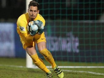 Blieb ohne Gegentor: Rostock-Torwart Janis Blaswich Blieb ohne Gegentor: Rostock-Torwart Janis Blaswich