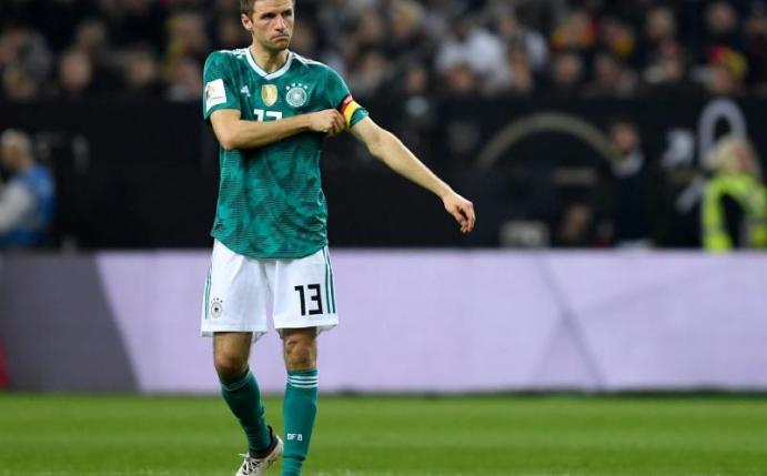 Thomas Müller hat im Testspiel gegen Spanien sein 38. Länderspieltor erzielt. Foto: Marius Becker