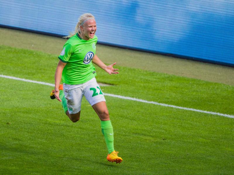 Pernille Harder sicherte dem VfL Wolfsburg mit ihrem Tor den Sieg. Foto: Rolf Vennenbernd