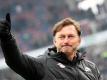 Kann sich eine Vertragsverlängerung bei RB Leipzig zumindest vorstellen: Trainer Ralph Hasenhüttl. Foto: Peter Steffen