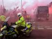 Der Bus von Manchester City auf dem Weg zum Stadion