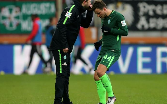 Bargfrede (l.) findet lobende Worte für Florian Kohfeldt