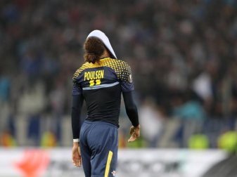 Leipzig-Stürmer Yussuf Poulsen kann das Aus nicht fassen. Foto: Jan Woitas