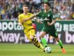 Torschützen unter sich: Werders Thomas Delaney (r) und Dortmunds Marco Reus. Foto: Carmen Jaspersen