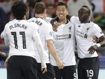 Die Spieler jubeln: Trainer Jürgen Klopp hat mit dem FC Liverpool das Finale erreicht. Foto: Andrew Medichini/AP Die Spieler jubeln: Trainer Jürgen Klopp hat mit dem FC Liverpool das Finale erreicht. Foto: Andrew Medichini/AP