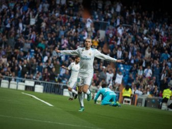 Reals Gareth Bale jubelt nach seinem Tor. Foto: Carlos Lopez Alvarez/gtres Reals Gareth Bale jubelt nach seinem Tor. Foto: Carlos Lopez Alvarez/gtres