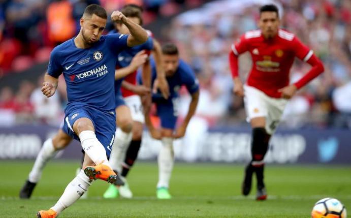 Tor des Tages: Eden Hazard schießt Chelsea zum Pokalsieg. Foto: Nick Potts