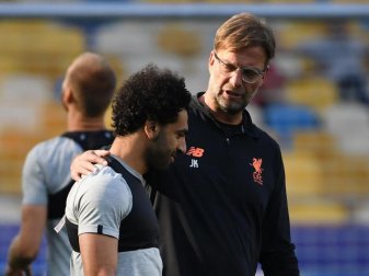 Wollen Reals dritten Titel in Folge verhindern: Liverpool-Coach Jürgen Klopp (r) und Superstar Mohamed Salah. Foto: Ina Fassbender Wollen Reals dritten Titel in Folge verhindern: Liverpool-Coach Jürgen Klopp (r) und Superstar Mohamed Salah. Foto: Ina Fassbender